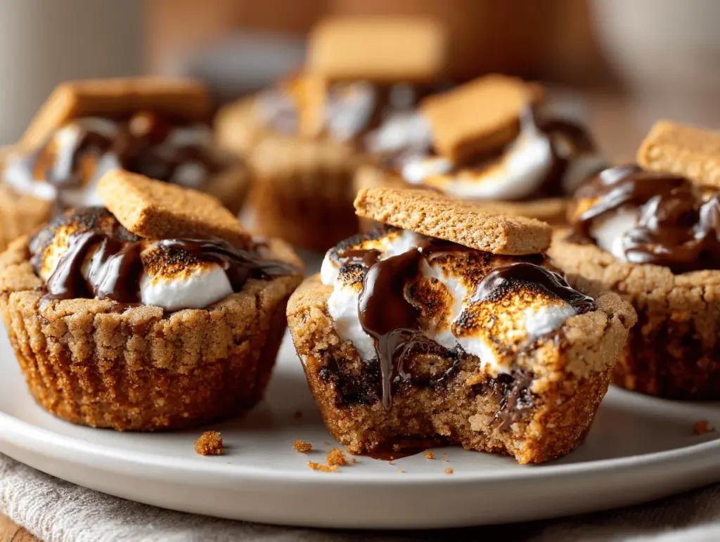 peanut butter smores cookie cups - featured image