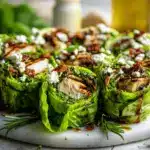 pesto chicken lettuce wraps - featured image