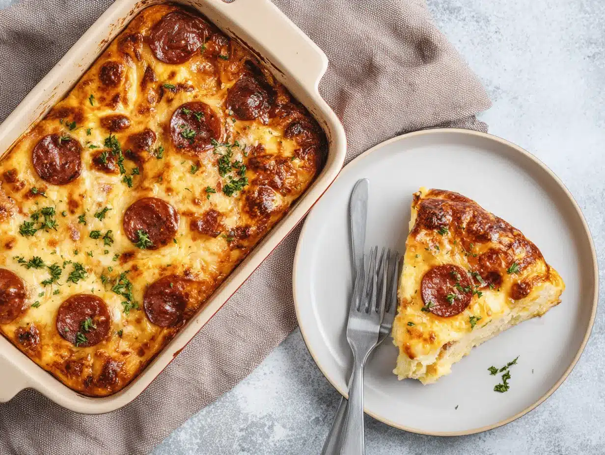 pizza cottage cheese bake preparation steps