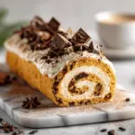 Pumpkin Spice Tiramisu Yule Log Cake - featured image