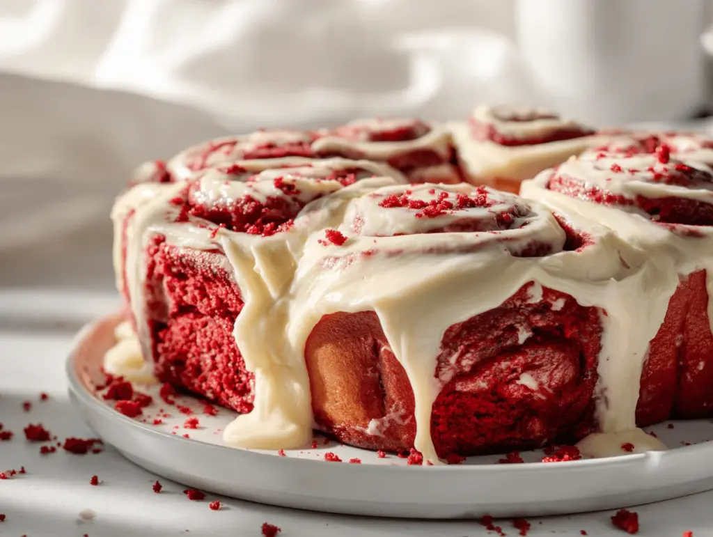 Red Velvet Cinnamon Rolls - featured image