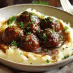 slow cooker Salisbury steak meatballs - featured image