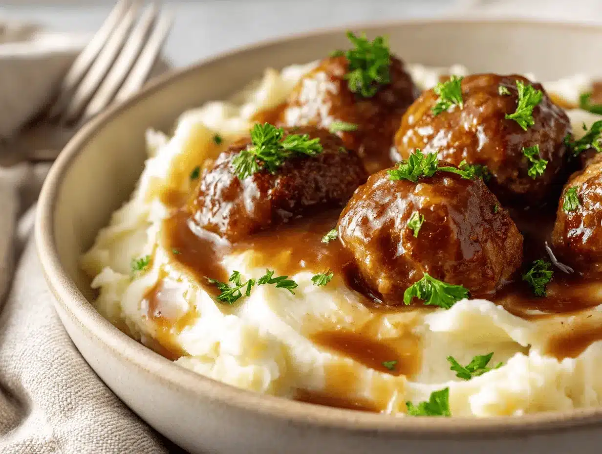 slow cooker Salisbury steak meatballs preparation steps