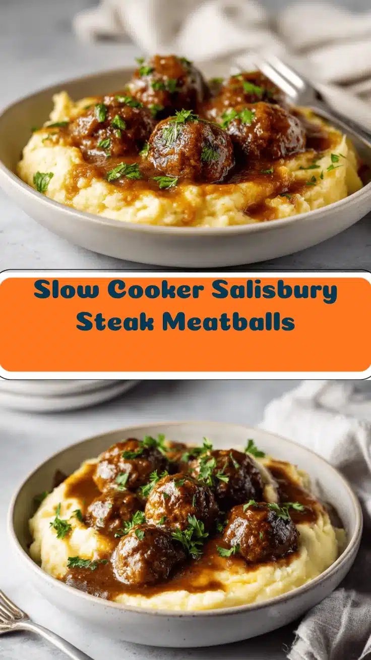 slow cooker Salisbury steak meatballs recipe