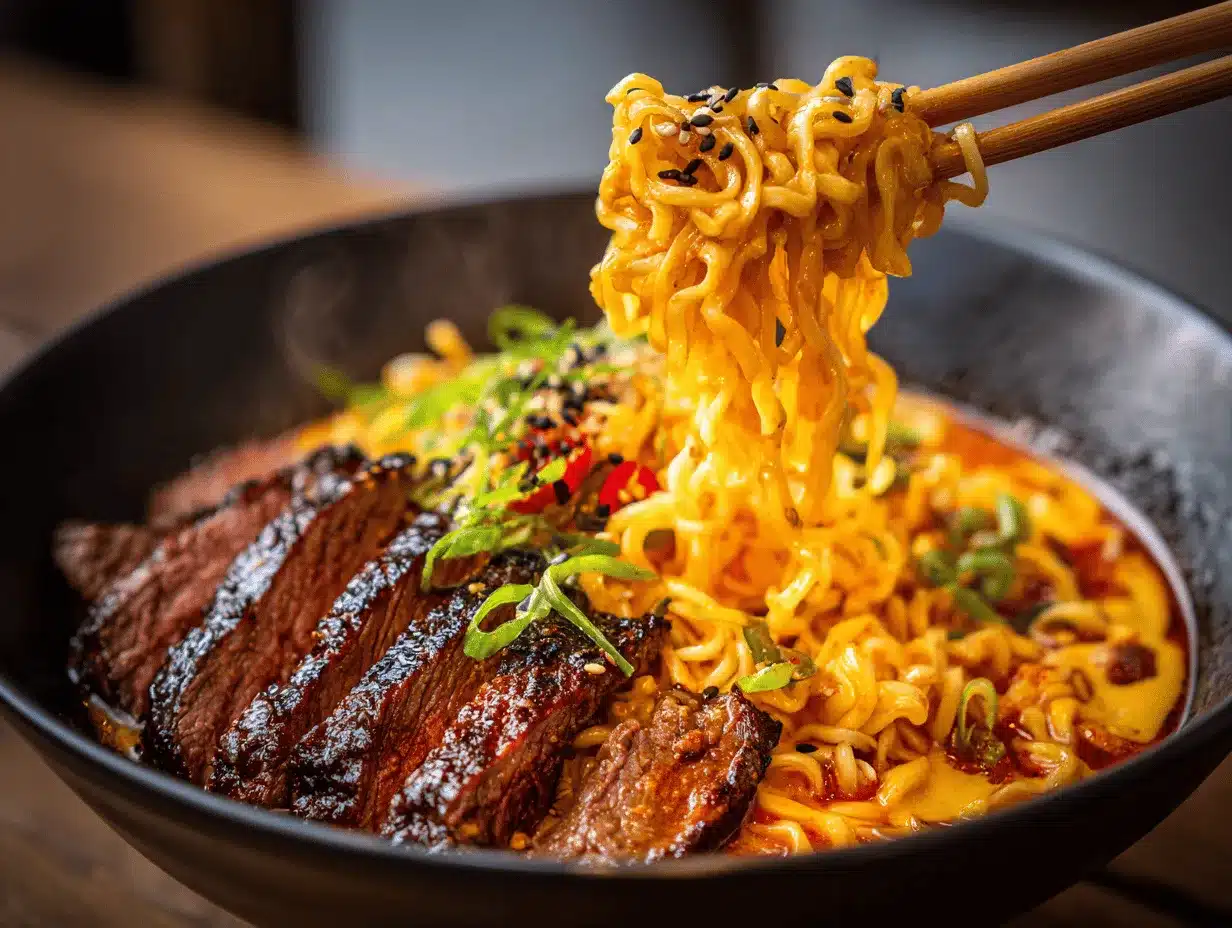 spicy Korean ramen preparation steps