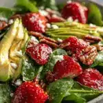 strawberry avocado spinach salad - featured image