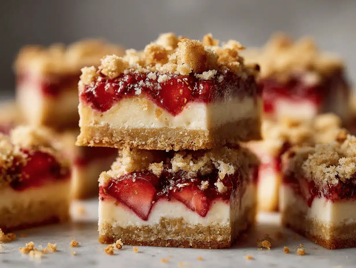 strawberry cheesecake shortbread bars preparation steps