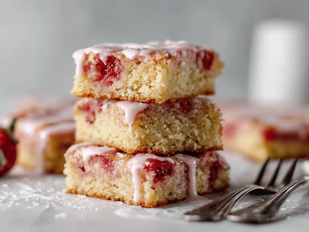 strawberry lemon blondies - featured image