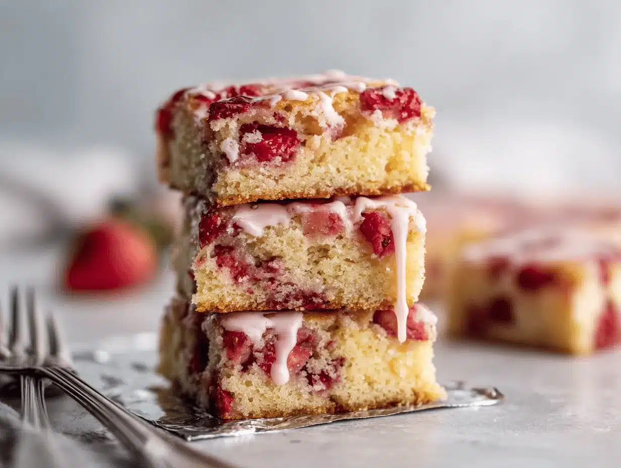 strawberry lemon blondies preparation steps