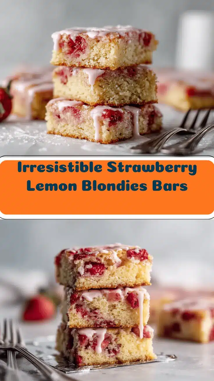strawberry lemon blondies recipe