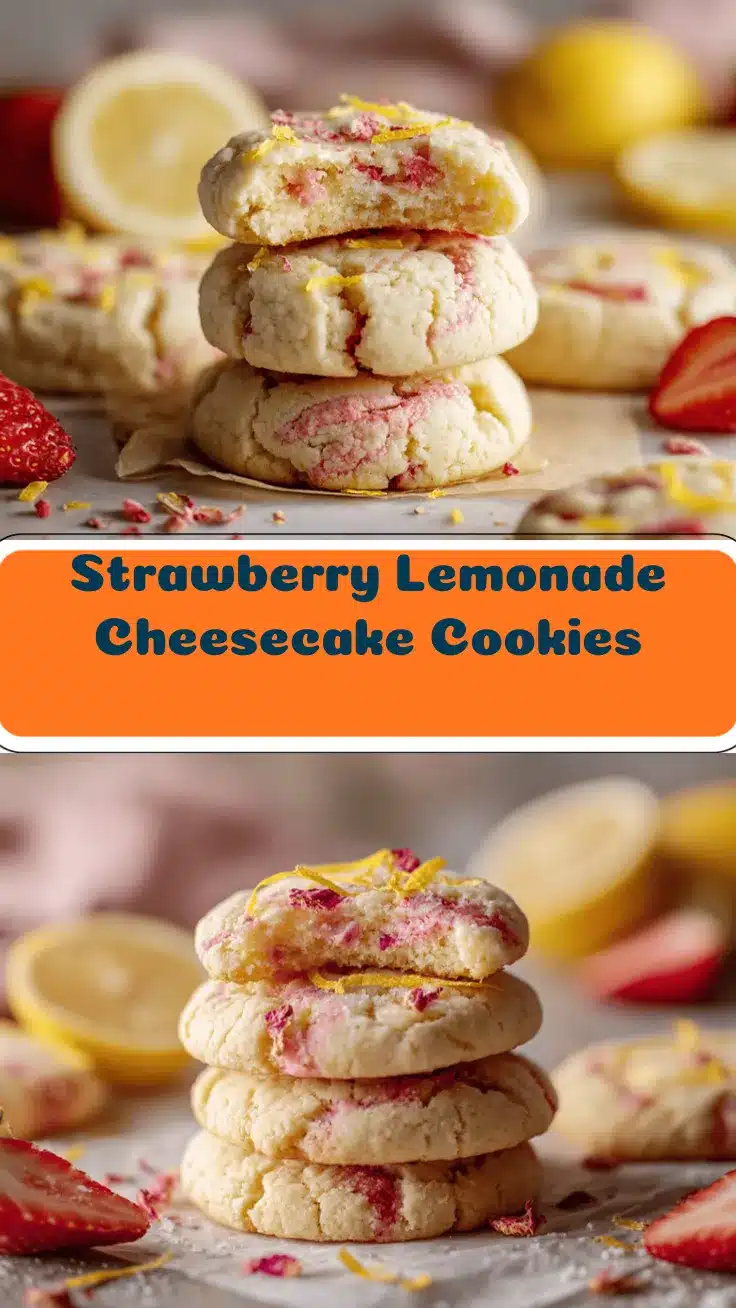 strawberry lemonade cheesecake cookies recipe