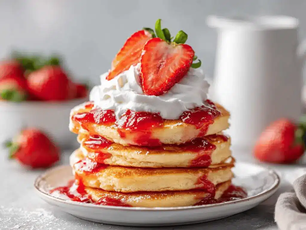 strawberry shortcake pancakes - featured image