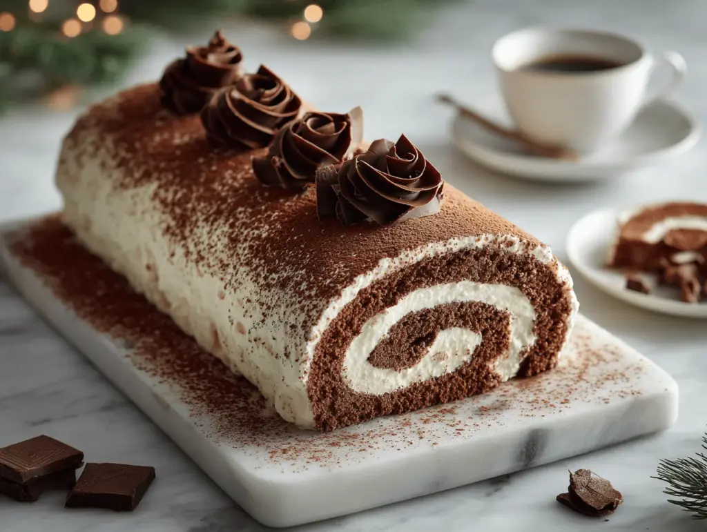 tiramisu yule log cake - featured image