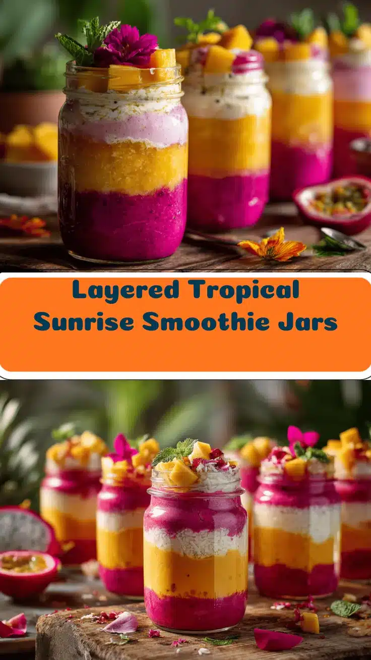 tropical sunrise smoothie jars recipe