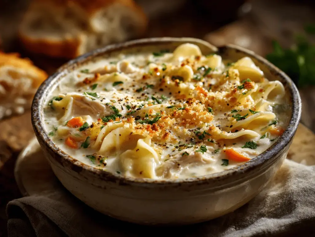 white chicken lasagna soup - featured image