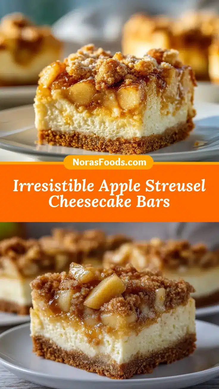Apple Streusel Cheesecake Bars recipe