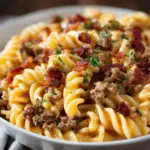 bacon cheeseburger pasta - featured image