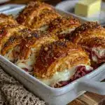 baked ham and cheese croissants - featured image