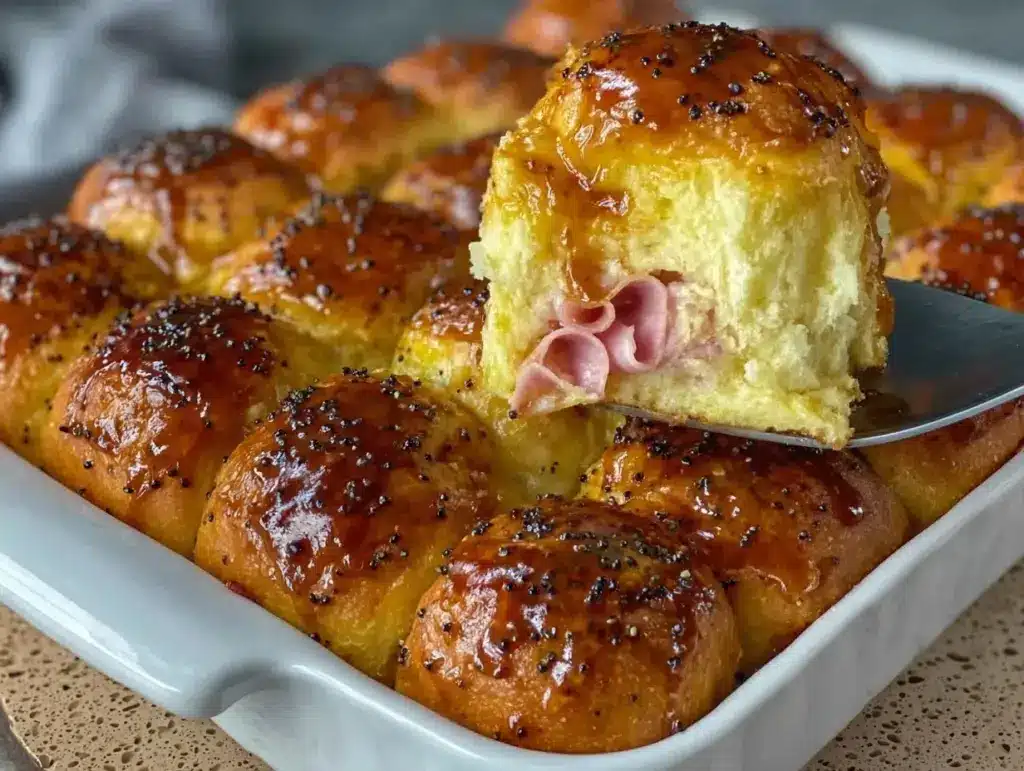 baked ham and cheese sandwiches - featured image