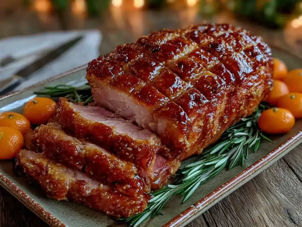 brown sugar rum ham - featured image