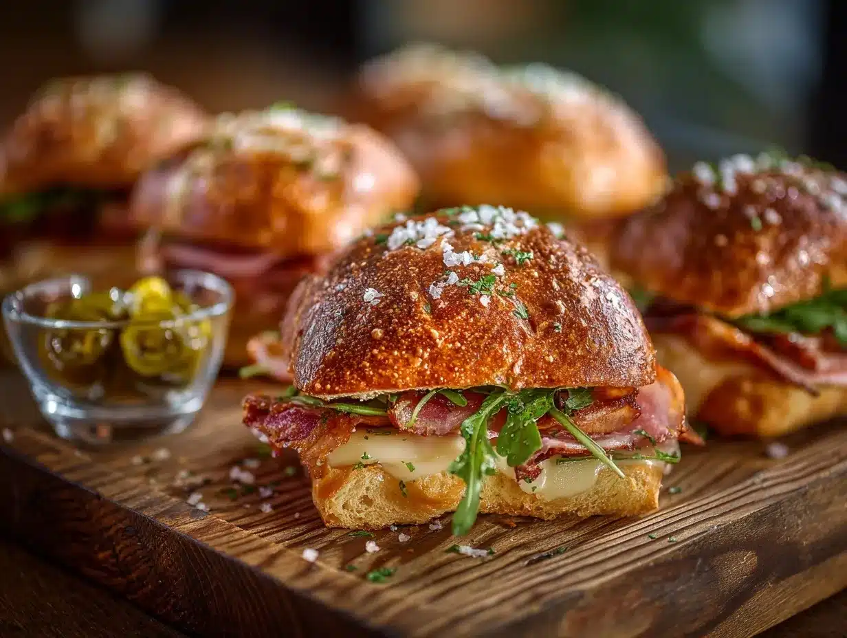 cheesy hot roll sandwiches preparation steps