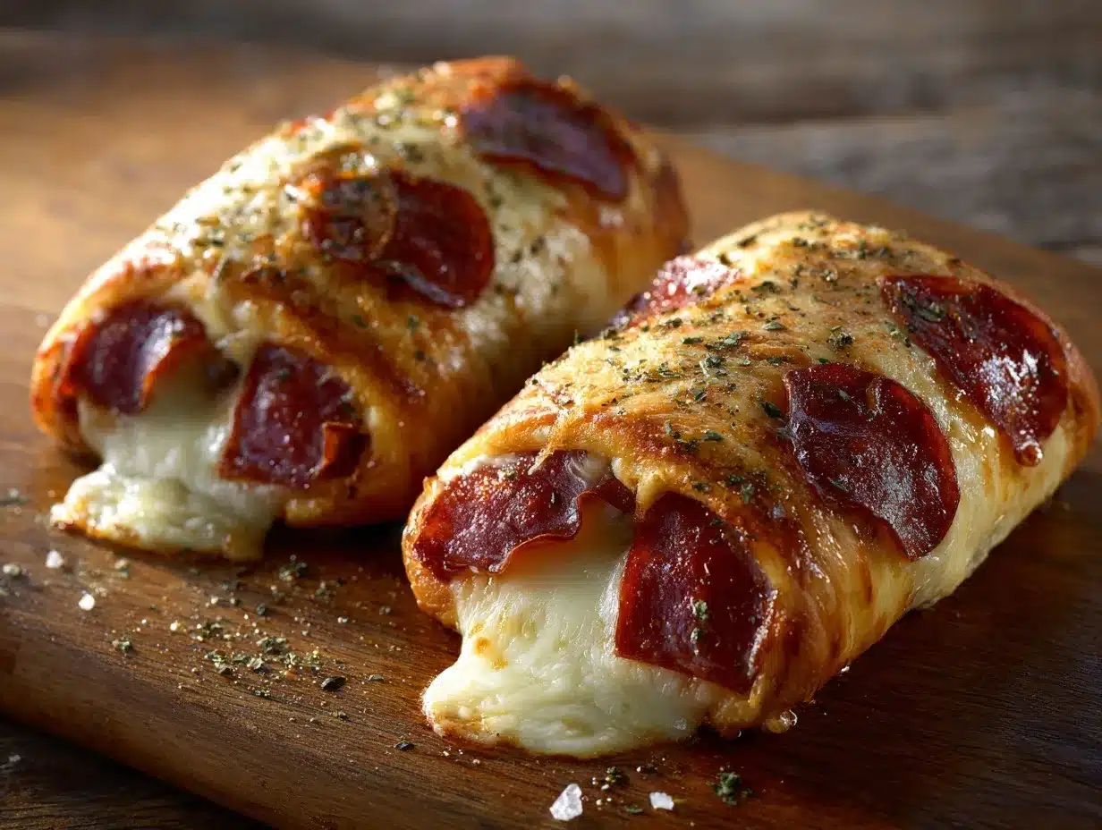 Cheesy Pepperoni Roll-Ups preparation steps