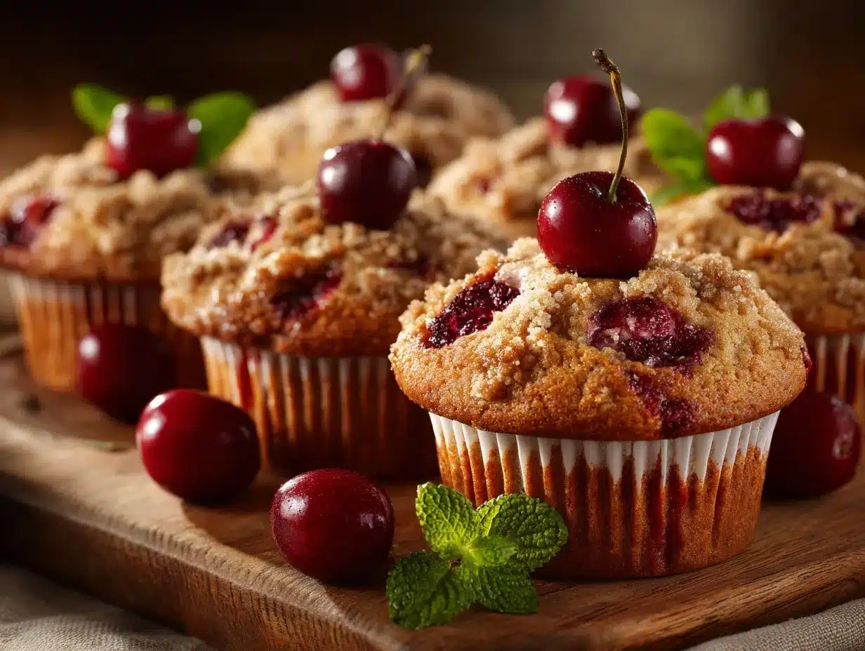 cherry cobbler muffins preparation steps