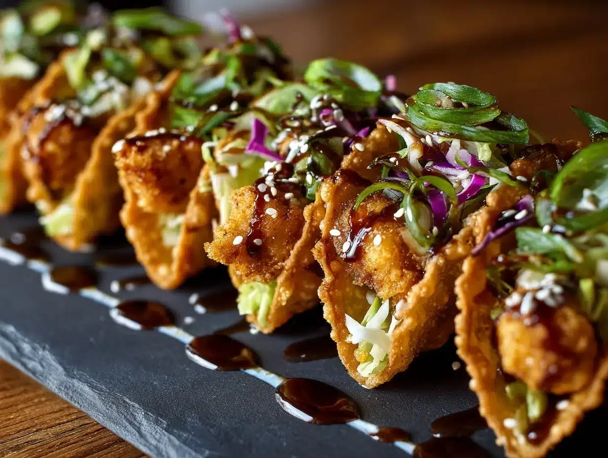 Chicken Wonton Tacos preparation steps