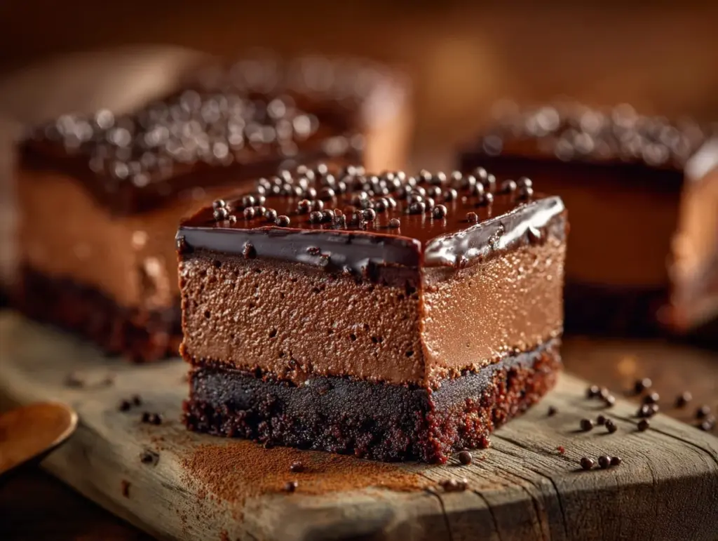 chocolate cheesecake bars - featured image