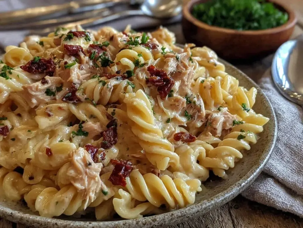 creamy tuna pasta - featured image
