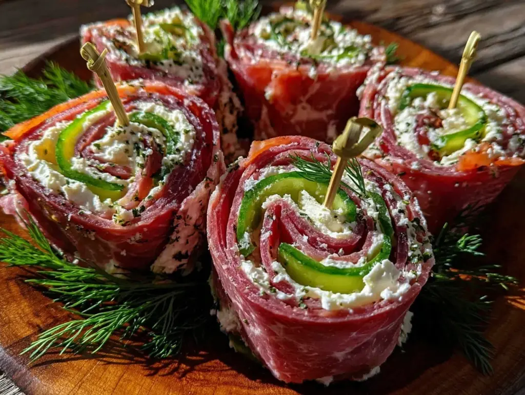dill pickle ham pinwheels - featured image