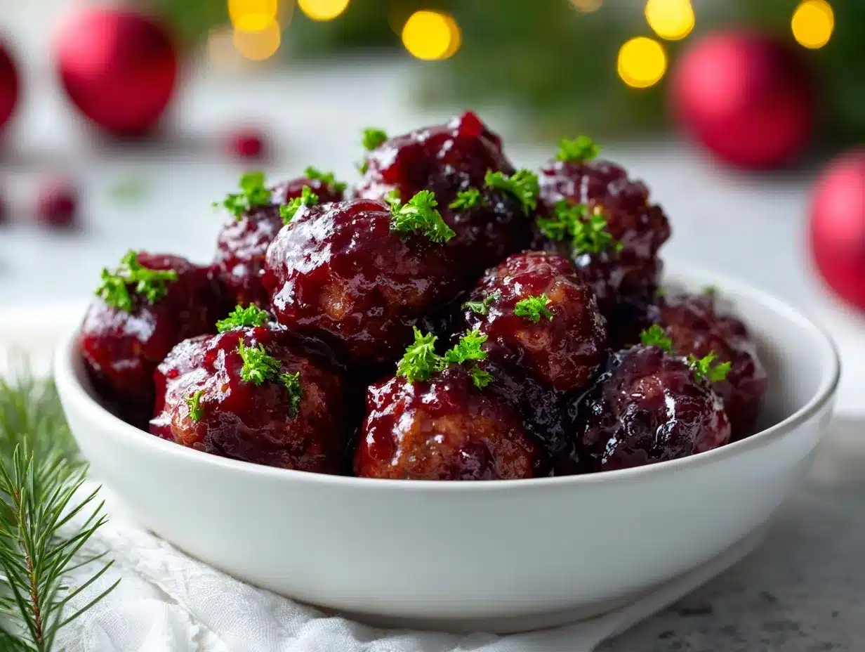 Festive Cranberry Meatballs preparation steps