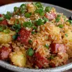 fried rice with ham and pineapple - featured image