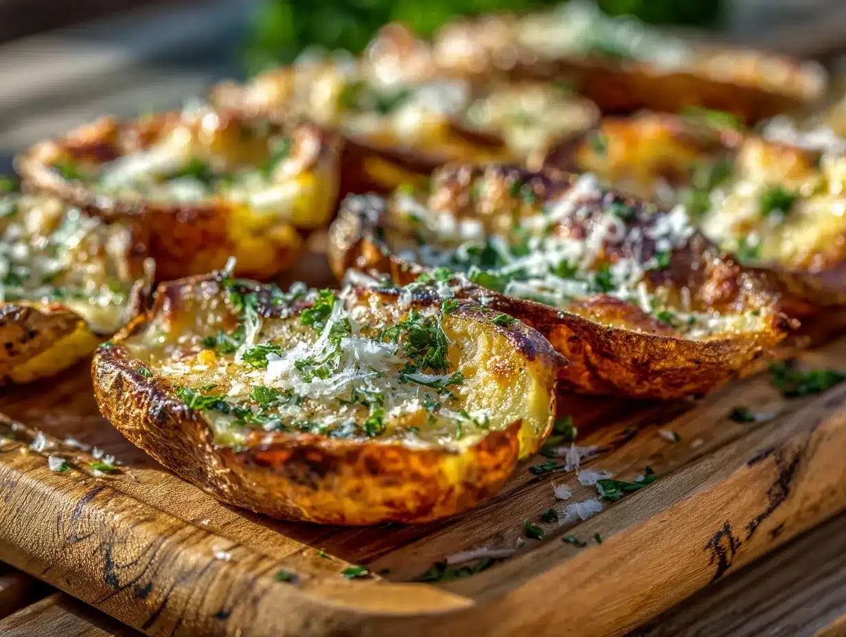 Garlic Herb Roasted Potato Skins preparation steps