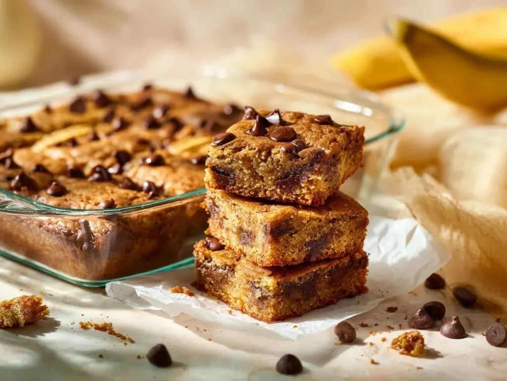 Gooey Banana Bread Blondies - featured image