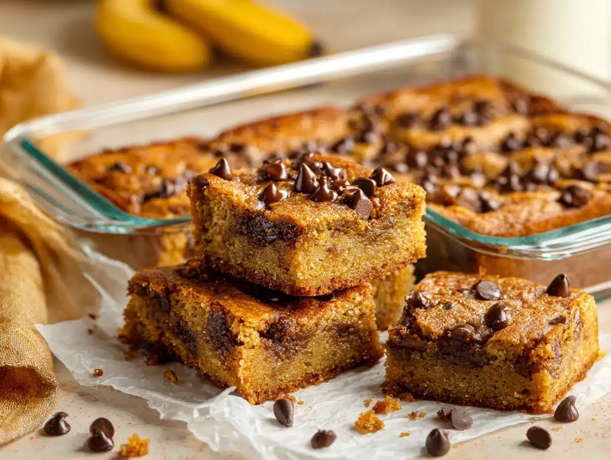 Gooey Banana Bread Blondies preparation steps