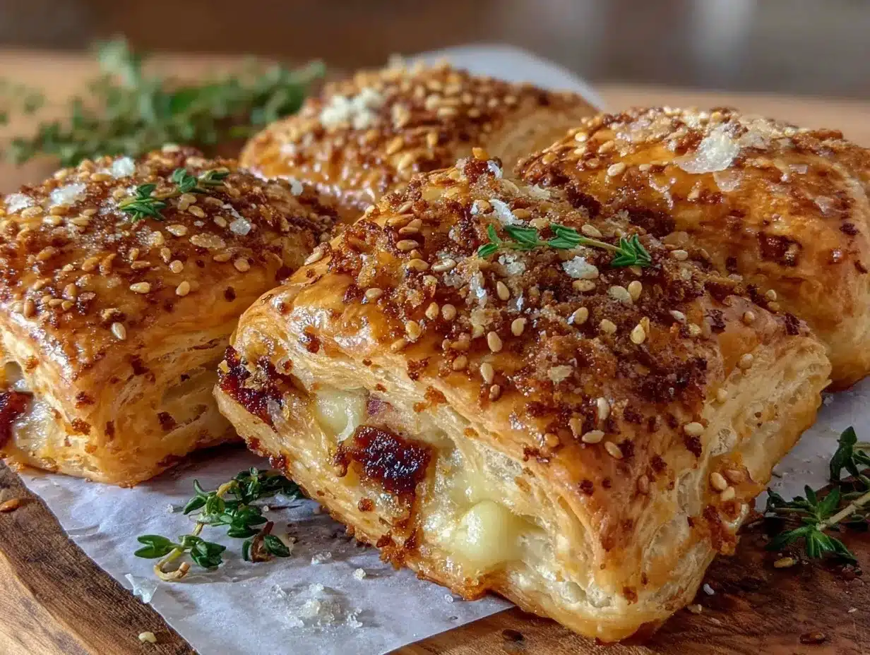 ham and cheese puff pastry preparation steps