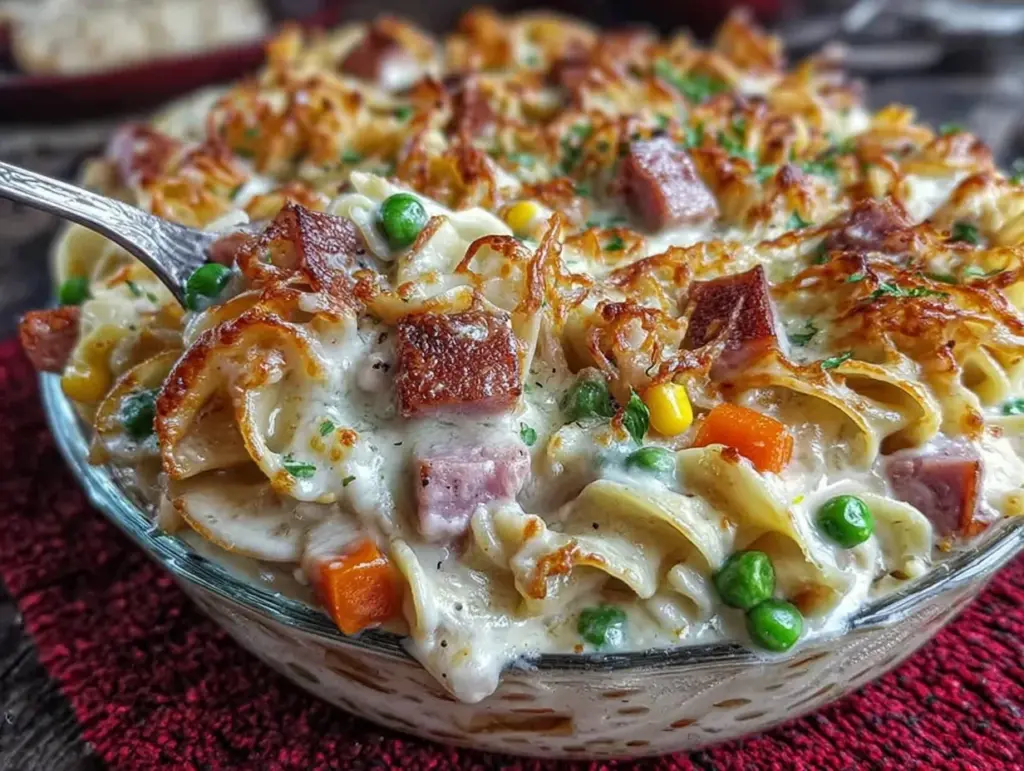 ham and noodle casserole - featured image