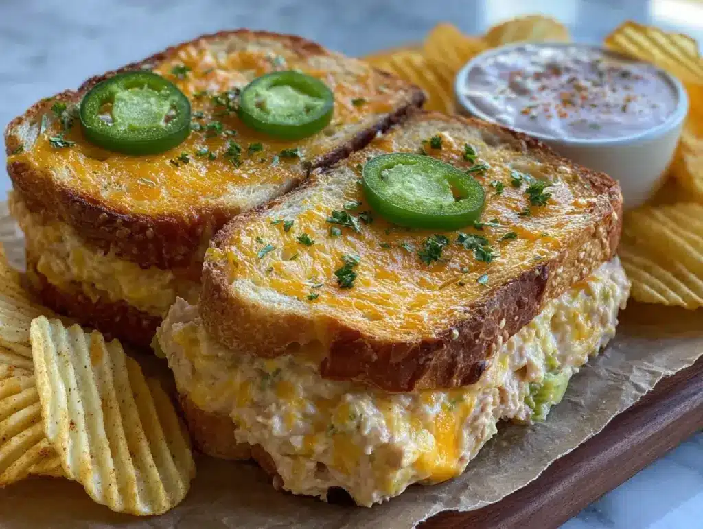 jalapeño cheddar tuna melt - featured image