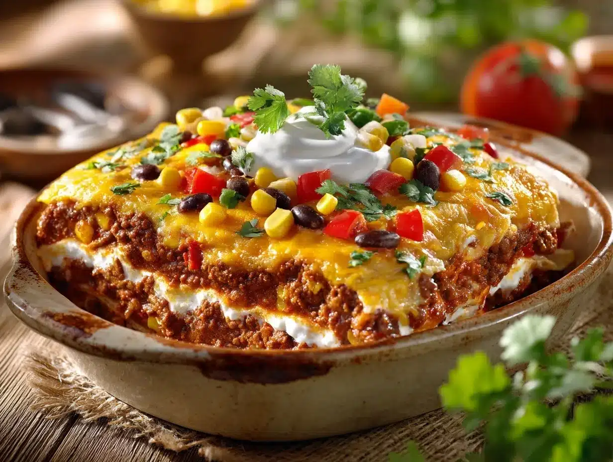 layered burrito casserole preparation steps