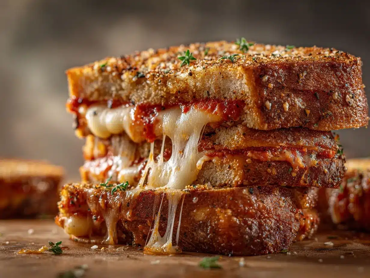 Pizza Grilled Cheese Sandwich preparation steps