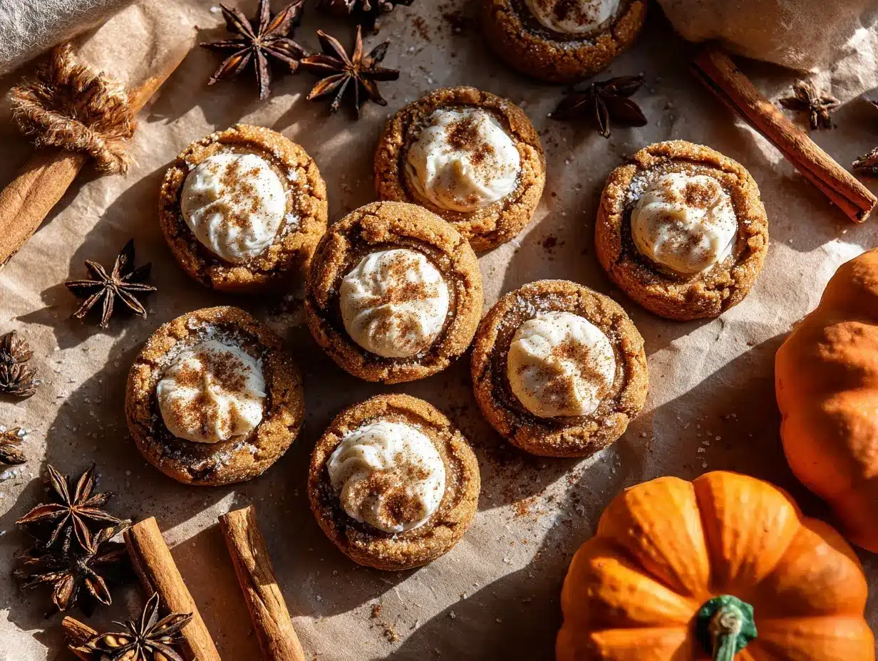 Pumpkin Cheesecake Thumbprint Cookies preparation steps