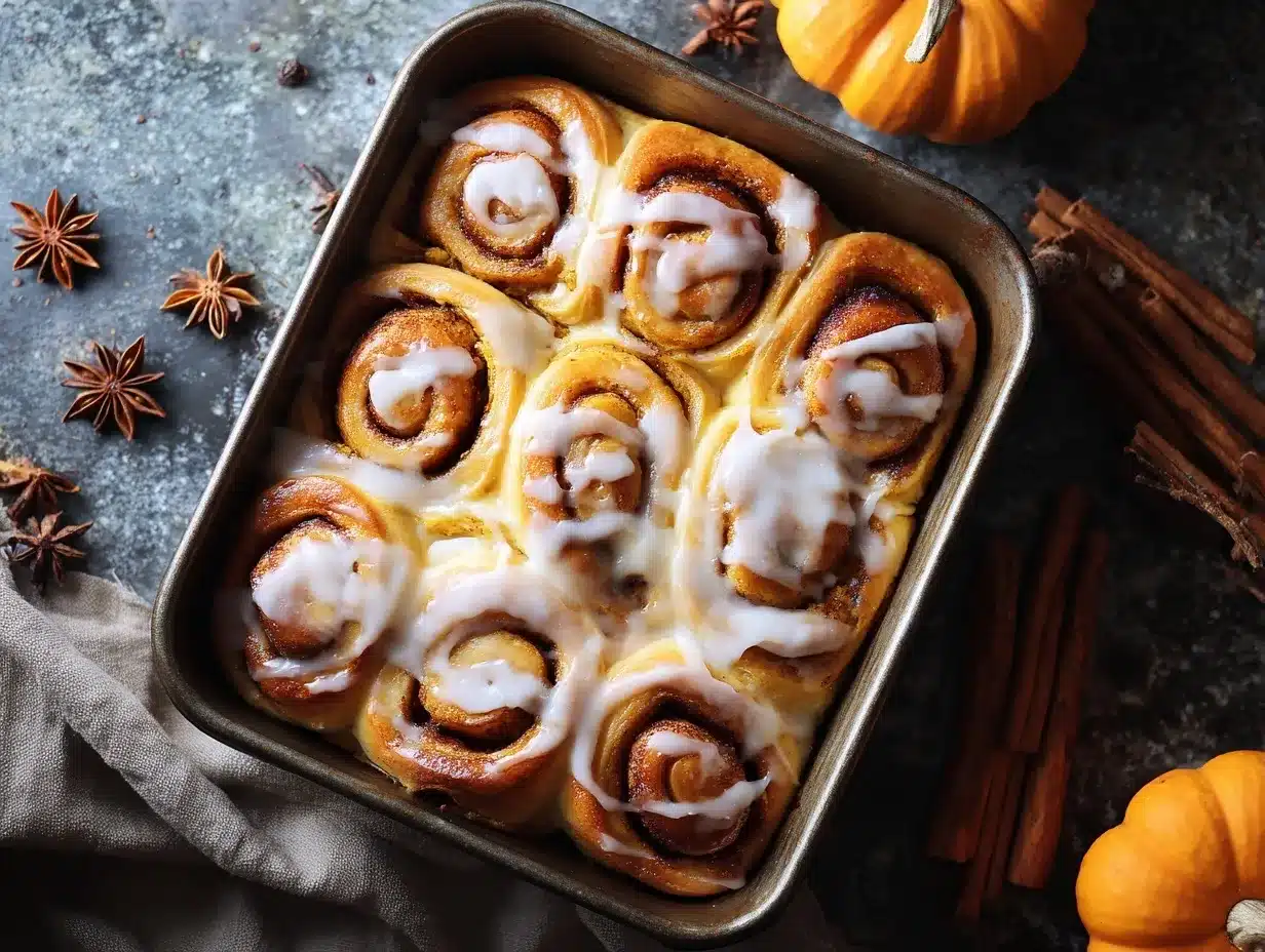 Pumpkin Cinnamon Rolls preparation steps
