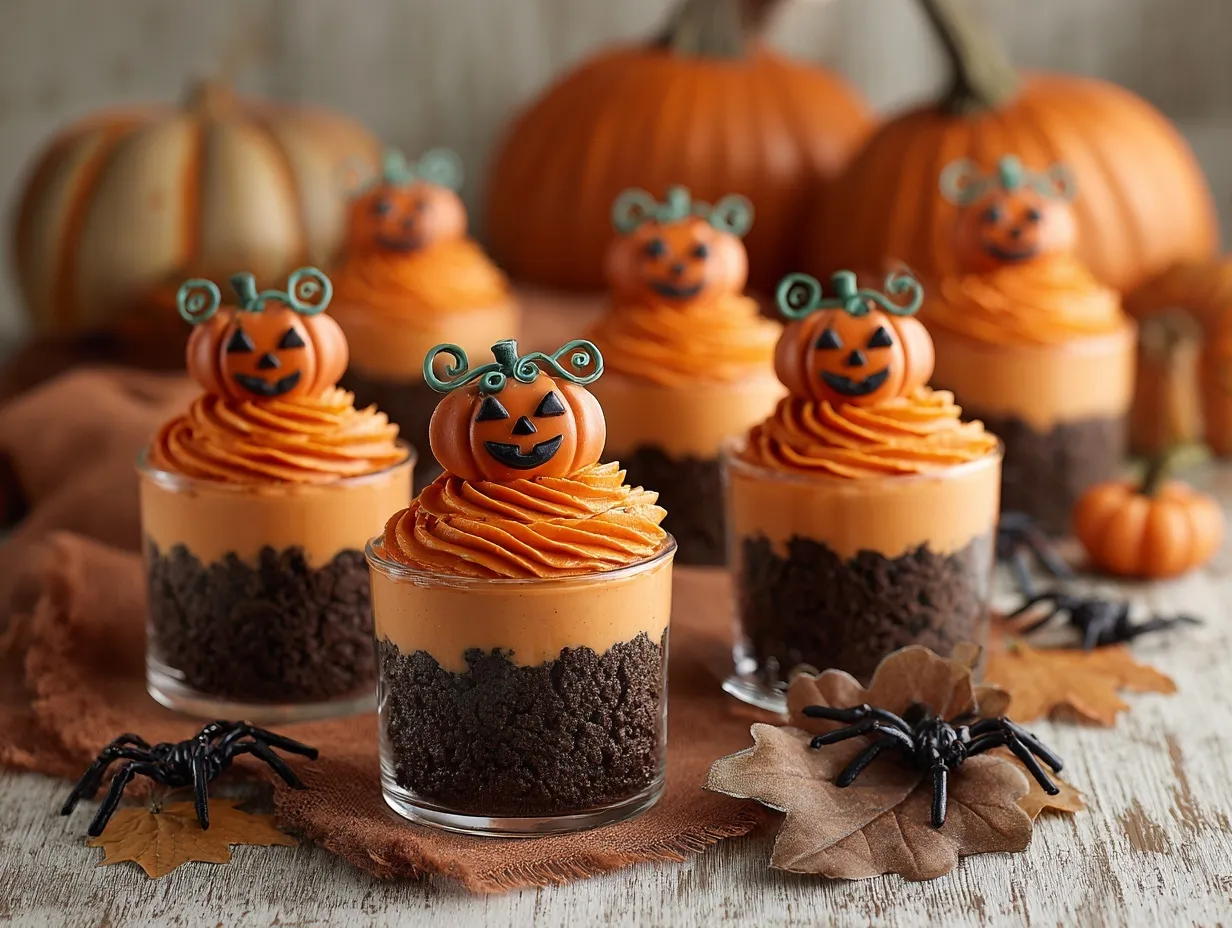 Pumpkin Patch Dirt Cups preparation steps