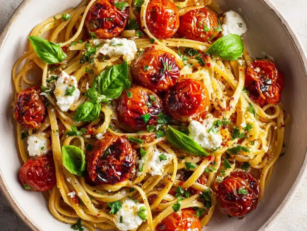 roasted tomato pasta - featured image
