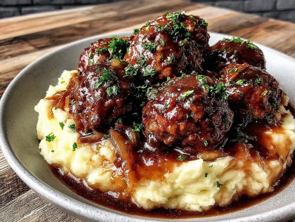 Salisbury steak meatballs preparation steps
