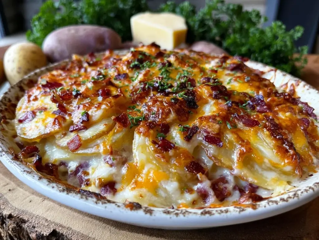 scalloped potatoes and ham - featured image