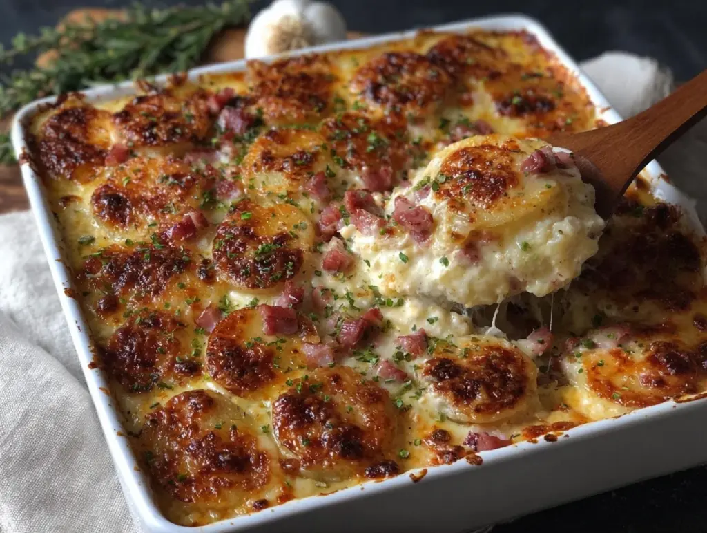 scalloped potatoes and ham - featured image