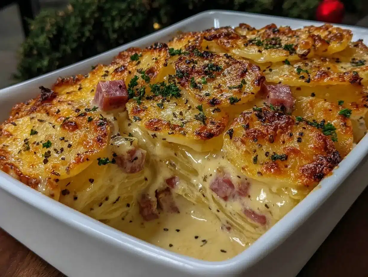 scalloped potatoes and ham preparation steps