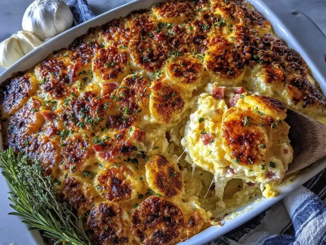 scalloped potatoes and ham preparation steps